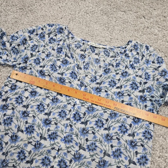 Roller Rabbit Womens Floral V Neck Long Sleeve Top Size Small Boho Bloomcore - Picture 7 of 10